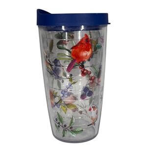 Tervis Insulated Tumbler 16oz Songbirds Cardinal Blue Jay Travel Cup Navy Lid